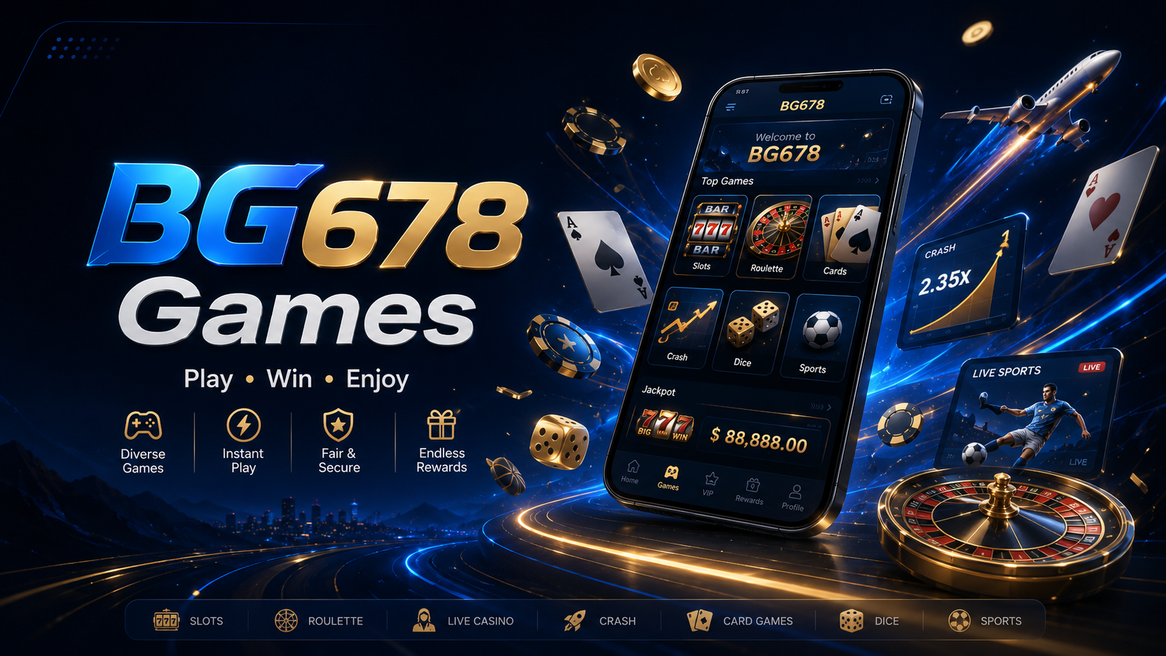 BG678 games selection and mobile experience